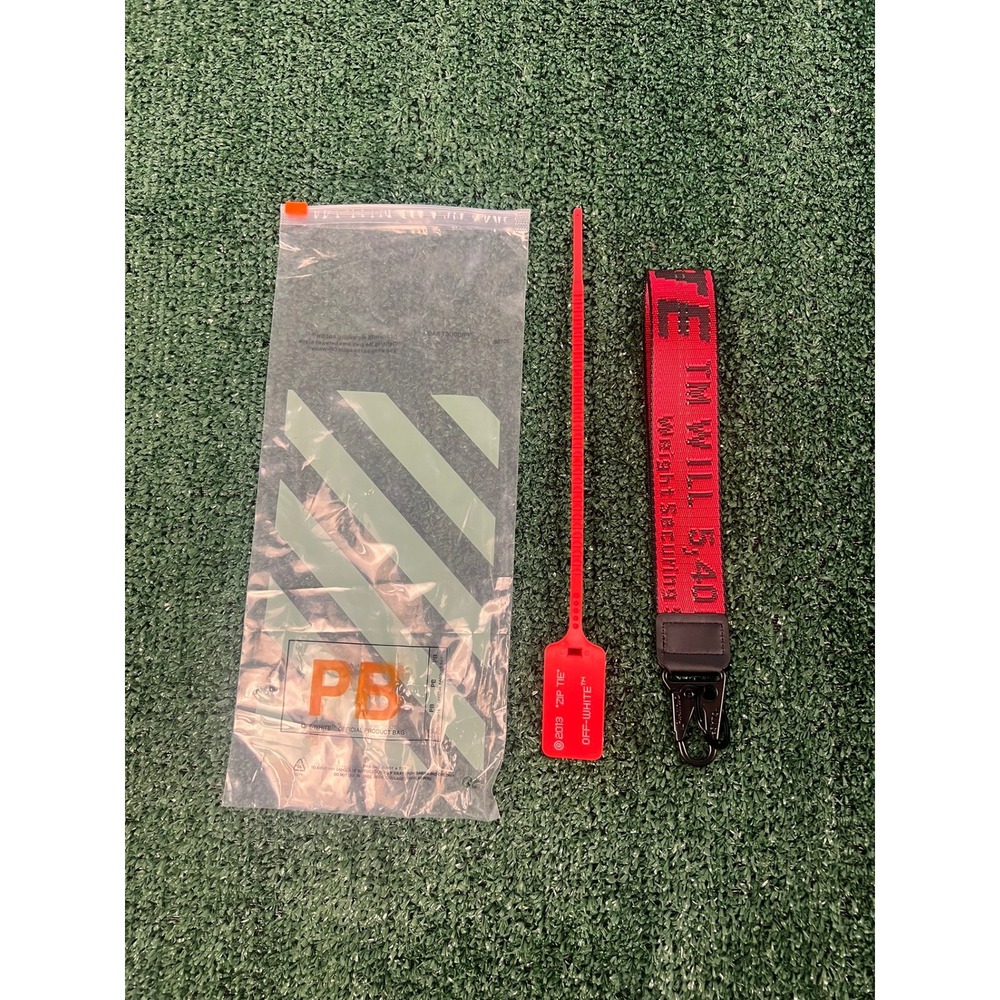 Off- White Industrial Lanyard Wristlet Red Keychain NWT